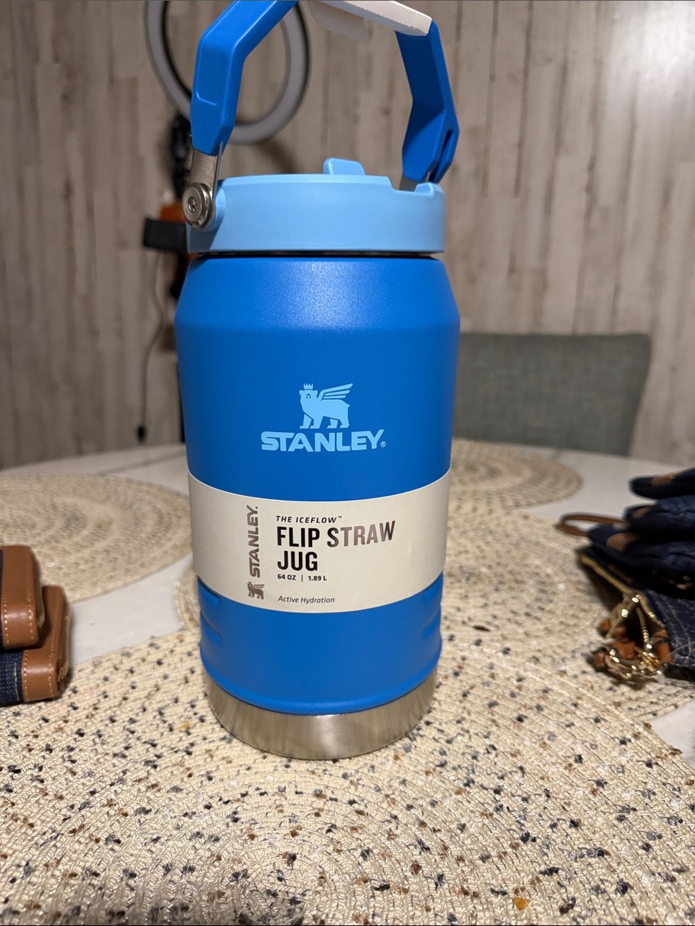 Stanley Blue Flip Straw Jug with Light Blue Lid